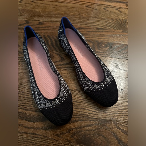 NWOT Rothy’s The Square Flat in Midnight Tweed Size 7.5 - Picture 2 of 6
